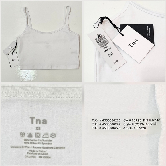 🇨🇦 Aritzia TNA Chill Karelis White Cropped Cami Top - Picture 3 of 16